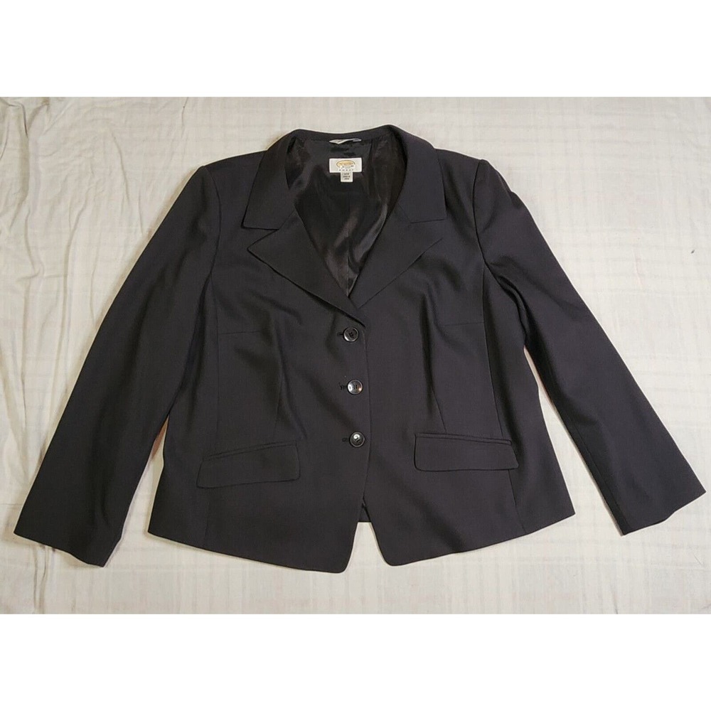 Talbots Women’s Brown Classic Career 3 Button Blazer Jacket Size 14W Vintage